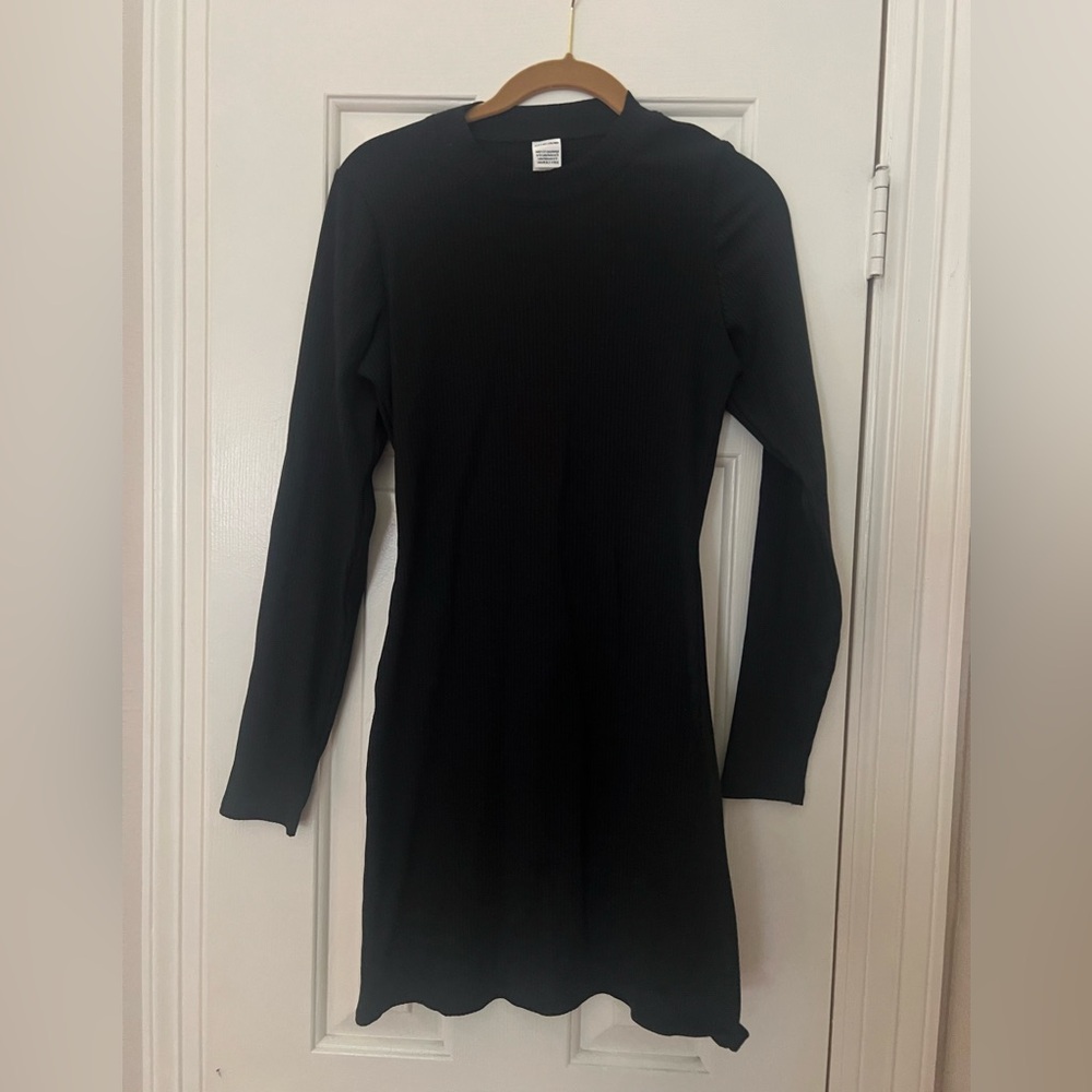 Pink Victoria secret ribbed  Black Long Sleeve Dress